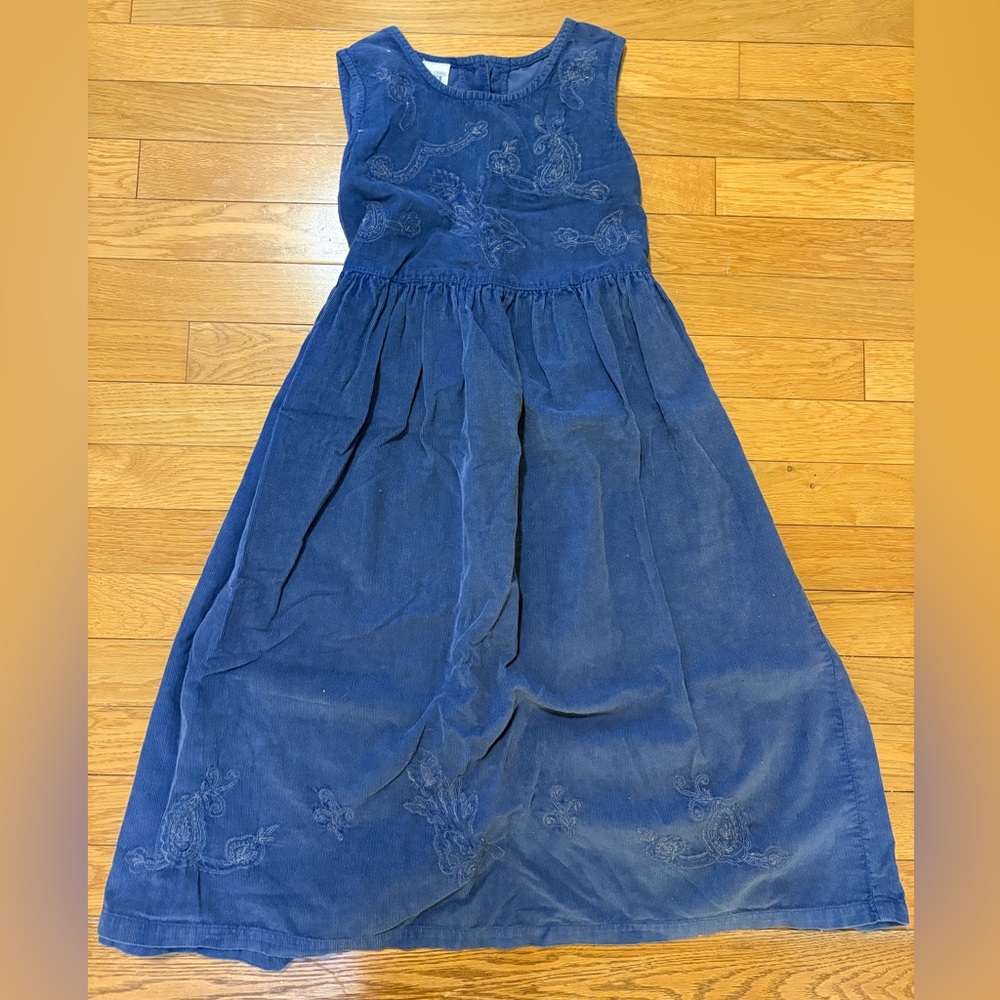 Vintage! April Cornell Girls Blue Embroidered Dress